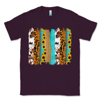 Plum turquoise sunflowers cowhide leopard glitter background Classic Tee - RanaPortraitStore