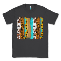 Smoke turquoise sunflowers cowhide leopard glitter background Classic Tee - RanaPortraitStore
