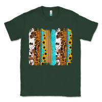 Sports Green turquoise sunflowers cowhide leopard glitter background Classic Tee - RanaPortraitStore