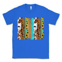 True Royal turquoise sunflowers cowhide leopard glitter background Classic Tee - RanaPortraitStore