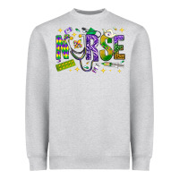 Heather Grey Mardi Gras nurse Heavyweight Sweatshirt - BundleAndBundleShop