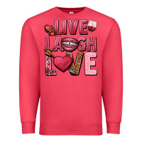 Cardinal Live laugh love Valentine's Day Premium Sweatshirt - HowdyJamesFarm
