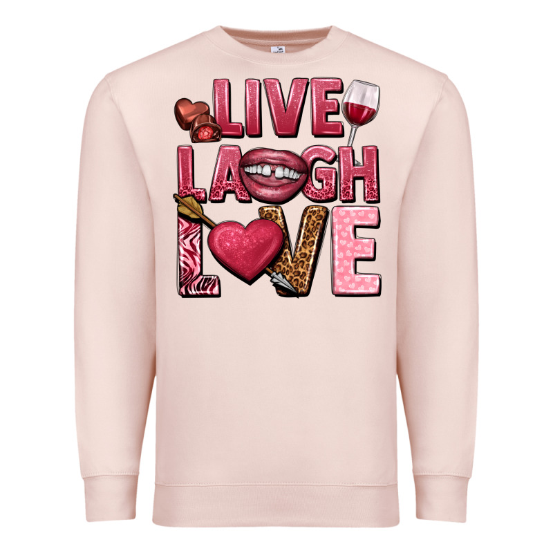 Live Laugh Love Valentine's Day Premium Sweatshirt by HowdyJamesFarm | Teevron