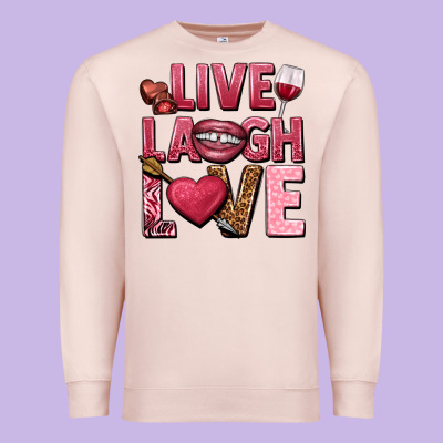 Live Laugh Love Valentine's Day Premium Sweatshirt Designed By Howdyjamesfarm