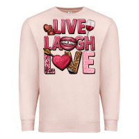 Pale Pink Live laugh love Valentine's Day Premium Sweatshirt - HowdyJamesFarm