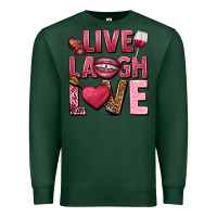 Sports Green Live laugh love Valentine's Day Premium Sweatshirt - HowdyJamesFarm