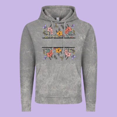 Wildflower Your Text Here Vintage Hoodie Designed By Maliassmallbusiness