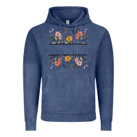 Vintage Denim wildflower your text here Vintage Hoodie - MaliasSmallBusiness