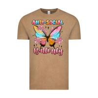 Vintage Coffee anti social butterfly Vintage Tee - MaliasSmallBusiness