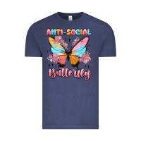 Vintage Denim anti social butterfly Vintage Tee - MaliasSmallBusiness