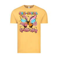 Vintage Mustard anti social butterfly Vintage Tee - MaliasSmallBusiness