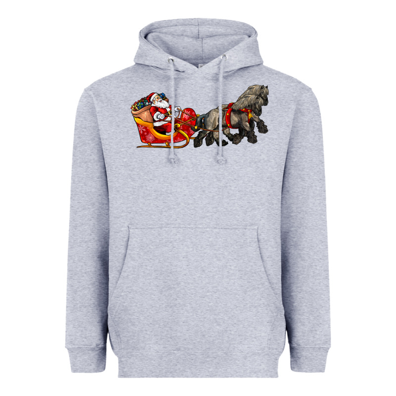 Santa Riding His Sleigh With Gifts Heavyweight Hoodie by CowGirlArtShop | Teevron