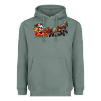 Sage santa riding his sleigh with gifts Heavyweight Hoodie - CowGirlArtShop