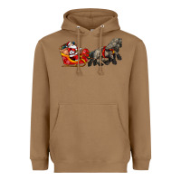 Toasted Coconut santa riding his sleigh with gifts Heavyweight Hoodie - CowGirlArtShop