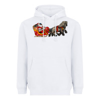 White santa riding his sleigh with gifts Heavyweight Hoodie - CowGirlArtShop