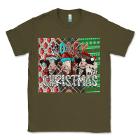 Army Green mooey Christmas Classic Tee - CowhideDigitalArt