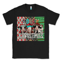 Black mooey Christmas Classic Tee - CowhideDigitalArt
