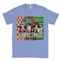 Colony Blue mooey Christmas Classic Tee - CowhideDigitalArt