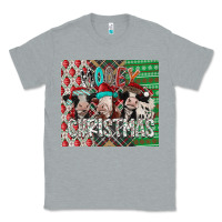 Heather Grey mooey Christmas Classic Tee - CowhideDigitalArt
