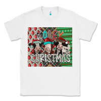 White mooey Christmas Classic Tee - CowhideDigitalArt
