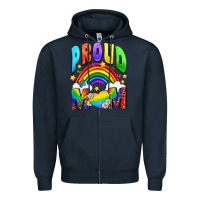 Navy Proud Mom Zipper Hoodie - NancyCooperArtShop