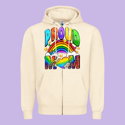 Proud Mom Zipper Hoodie Designed By Nancycooperartshop