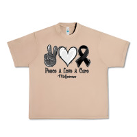 Burro Peace love cure Melanoma Cancer Urban Heavy Tee - NancyCooperArtShop