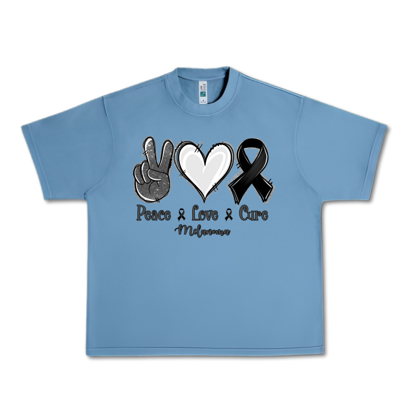 Peace Love Cure Melanoma Cancer Urban Heavy Tee by NancyCooperArtShop | Teevron