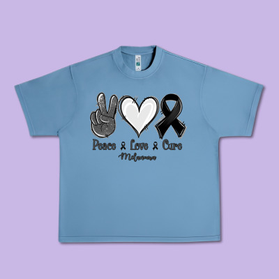 Peace Love Cure Melanoma Cancer Urban Heavy Tee Designed By Nancycooperartshop