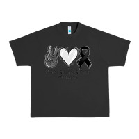 Pigment Black Peace love cure Melanoma Cancer Urban Heavy Tee - NancyCooperArtShop