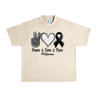 Sandshell Peace love cure Melanoma Cancer Urban Heavy Tee - NancyCooperArtShop