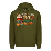 Army Green pumpkin spice and everything nice Premium Hoodie - CowGirlArtShop