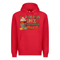 Red pumpkin spice and everything nice Premium Hoodie - CowGirlArtShop
