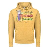 Vintage Mustard i feel like garbage raccoon Vintage Hoodie - MaliasSmallBusiness