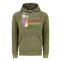 Vintage Olive i feel like garbage raccoon Vintage Hoodie - MaliasSmallBusiness
