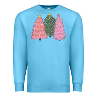 Ocean Blue christmas trees Premium Sweatshirt - CowGirlArtShop