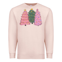Pale Pink christmas trees Premium Sweatshirt - CowGirlArtShop