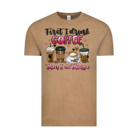 Vintage Coffee first i drink coffee then i do things Vintage Tee - MaliasSmallBusiness