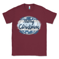 Burgundy merry christmas blue Classic Tee - MaliasSmallBusiness