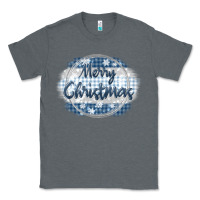 Charcoal Heather merry christmas blue Classic Tee - MaliasSmallBusiness