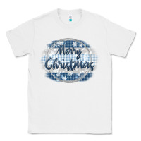 White merry christmas blue Classic Tee - MaliasSmallBusiness