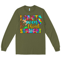 Army Green LGBTQ I Can't Even Think Straight Long Sleeve Tee - BundleAndBundleShop