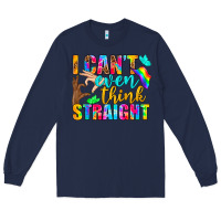Navy LGBTQ I Can't Even Think Straight Long Sleeve Tee - BundleAndBundleShop