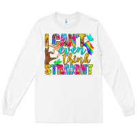 White LGBTQ I Can't Even Think Straight Long Sleeve Tee - BundleAndBundleShop