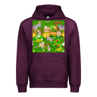 Mauve Wine farm life seamless pattern Urban Hoodie - FaDigitalArtStudio