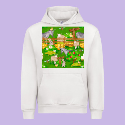 Farm Life Seamless Pattern Urban Hoodie Designed By Fadigitalartstudio