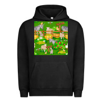 Pigment Black farm life seamless pattern Urban Hoodie - FaDigitalArtStudio