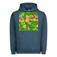 Pigment Midnight Navy farm life seamless pattern Urban Hoodie - FaDigitalArtStudio
