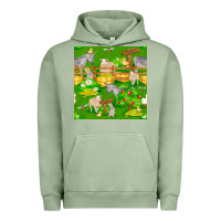 Pigment Oil Green farm life seamless pattern Urban Hoodie - FaDigitalArtStudio