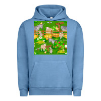 Pigment Pebble Blue farm life seamless pattern Urban Hoodie - FaDigitalArtStudio